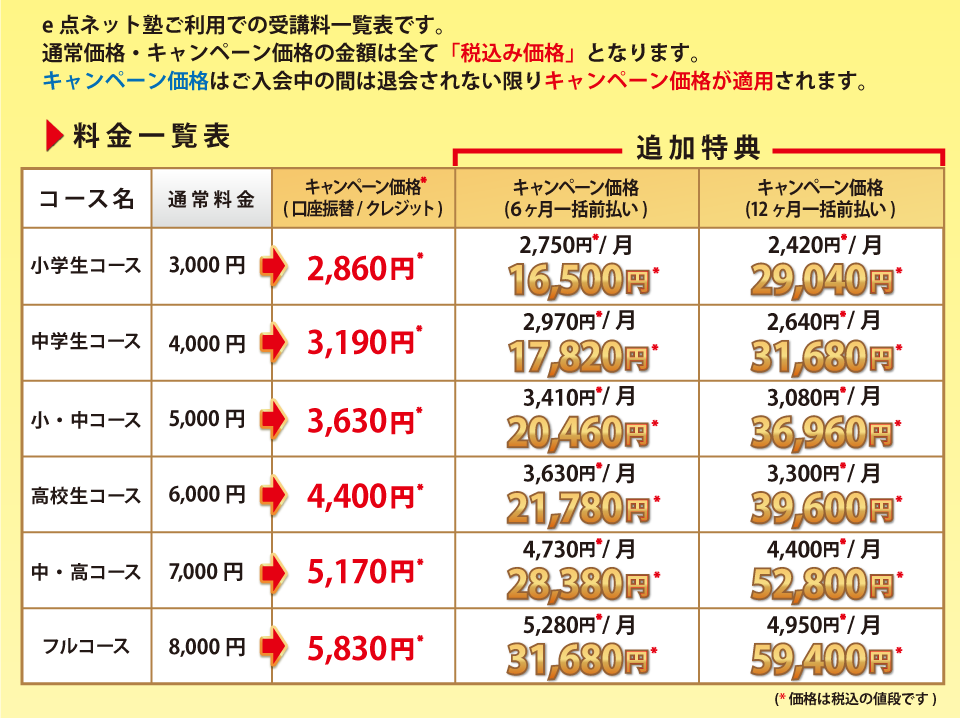 料金一覧